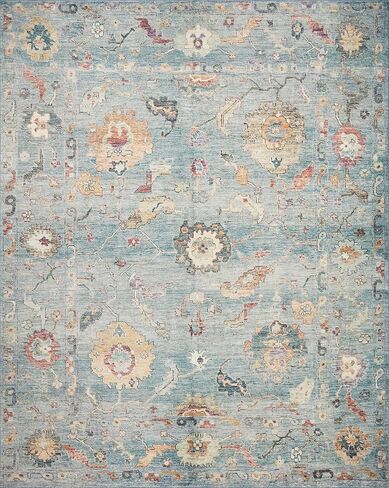 Loloi Margot Collection MAT-06 Denim / Multi 7'-6" x 9'-6" Area Rug, No-Shed Easy Clean Large Patterned Area Rug for Living Room, Bedroom, Dining Area in Saudi Arabia