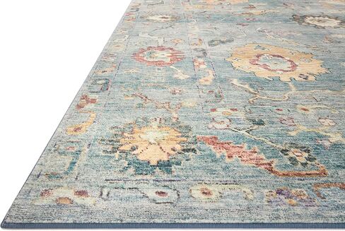 Loloi Margot Collection MAT-06 Denim / Multi 7'-6" x 9'-6" Area Rug, No-Shed Easy Clean Large Patterned Area Rug for Living Room, Bedroom, Dining Area in Saudi Arabia
