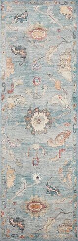 Loloi Margot Collection MAT-06 Denim / Multi 7'-6" x 9'-6" Area Rug, No-Shed Easy Clean Large Patterned Area Rug for Living Room, Bedroom, Dining Area in Saudi Arabia
