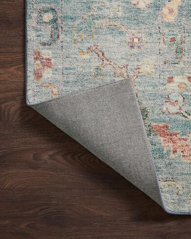 Loloi Margot Collection MAT-06 Denim / Multi 7'-6" x 9'-6" Area Rug, No-Shed Easy Clean Large Patterned Area Rug for Living Room, Bedroom, Dining Area in Saudi Arabia