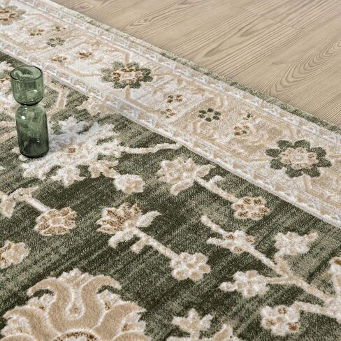 سجادة منطقة مزرعة زهرية خضراء-8 '× 10'-تصميم نباتي أنيق-مجموعة اللبلاب-غير محطمة ، مقاومة للتلاشي ، سهلة التنظيف-متينة للمناطق ذات المرور العالي-غرفة المعيشة وغرفة النوم in Saudi Arabia