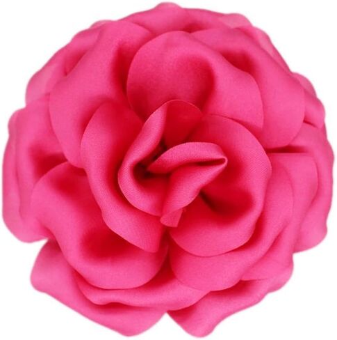 Satin Fabric Rose Flower Brooches Pins for Women Elegant 3D Large Camellia Flowers Floral Lapel Pins for Valentines Day Wedding Bridal Prom Banquet Party Dress Suit Clothes Accessories in Saudi Arabia