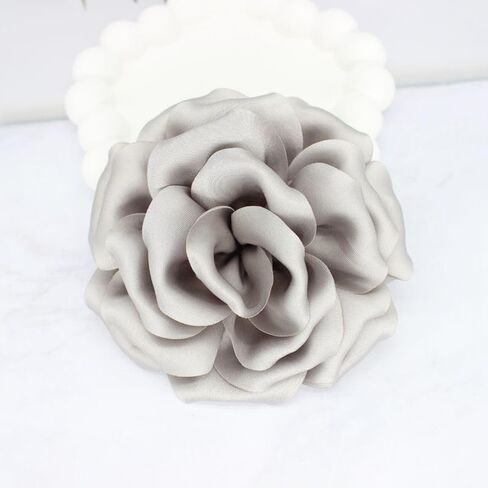 Satin Fabric Rose Flower Brooches Pins for Women Elegant 3D Large Camellia Flowers Floral Lapel Pins for Valentines Day Wedding Bridal Prom Banquet Party Dress Suit Clothes Accessories in Saudi Arabia