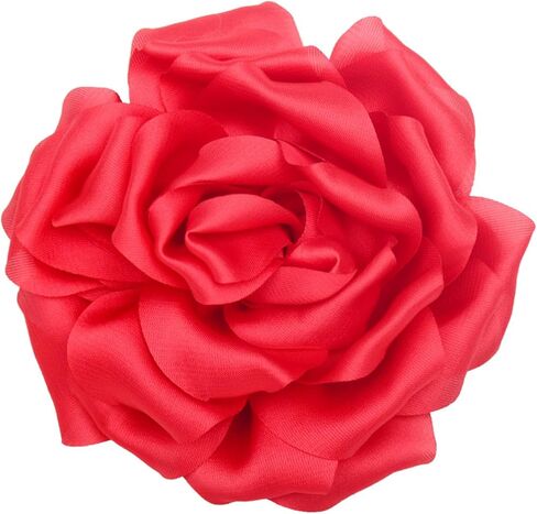 Satin Fabric Rose Flower Brooches Pins for Women Elegant 3D Large Camellia Flowers Floral Lapel Pins for Valentines Day Wedding Bridal Prom Banquet Party Dress Suit Clothes Accessories in Saudi Arabia