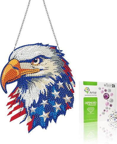 VAIIEYO Wolf Diamond Painting Hanging Ornament, Animal Diamond Painting Suncatchers Double Side Hanging Kit with Chain, 7.5x7.5 inch Crystal Pendant Art Craft for Gift Home Wall Door Decoration-ch in Saudi Arabia
