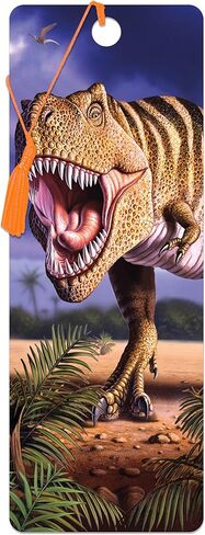 Bookmark - T-Rex Attack from Deluxebase. A Dinosaur Book Marker with lenticular 3D Artwork Licensed from Renowned Artist David Penfound in Saudi Arabia