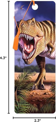 Bookmark - T-Rex Attack from Deluxebase. A Dinosaur Book Marker with lenticular 3D Artwork Licensed from Renowned Artist David Penfound in Saudi Arabia
