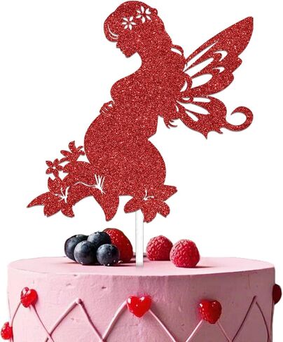 Pregnant Fairy Cake Topper, Fairy Baby Shower Cake Topper, Secret Garden Baby Shower Decorations, Fairycore Baby Shower Supplies Rose Gold in Saudi Arabia