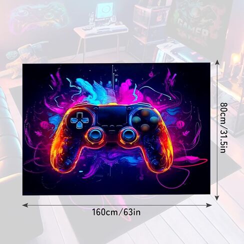 Cool Gaming Rug, 2.6’X5.2’ Gamer Rug Boys Room Decor, Gamepad Controller Player Carpet, Non-Slip Decoration in Game Area, Controller Game Carpet for Rooms and Sofas in Saudi Arabia