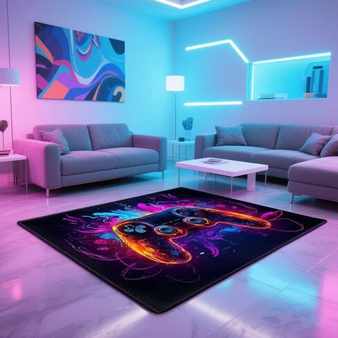 Cool Gaming Rug, 2.6’X5.2’ Gamer Rug Boys Room Decor, Gamepad Controller Player Carpet, Non-Slip Decoration in Game Area, Controller Game Carpet for Rooms and Sofas in Saudi Arabia