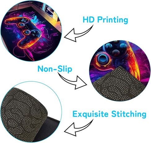 Cool Gaming Rug, 2.6’X5.2’ Gamer Rug Boys Room Decor, Gamepad Controller Player Carpet, Non-Slip Decoration in Game Area, Controller Game Carpet for Rooms and Sofas in Saudi Arabia