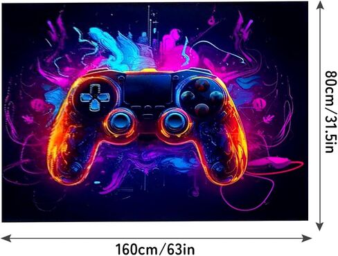 Cool Gaming Rug, 2.6’X5.2’ Gamer Rug Boys Room Decor, Gamepad Controller Player Carpet, Non-Slip Decoration in Game Area, Controller Game Carpet for Rooms and Sofas in Saudi Arabia