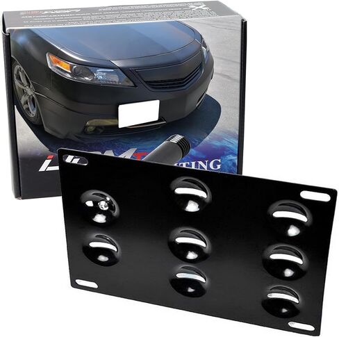 iJDMTOY No Drill Front Bumper Tow Hook License Plate Mounting Bracket Adapter Kit Compatible with 2009-2014 Gen4 Acura TL in Saudi Arabia