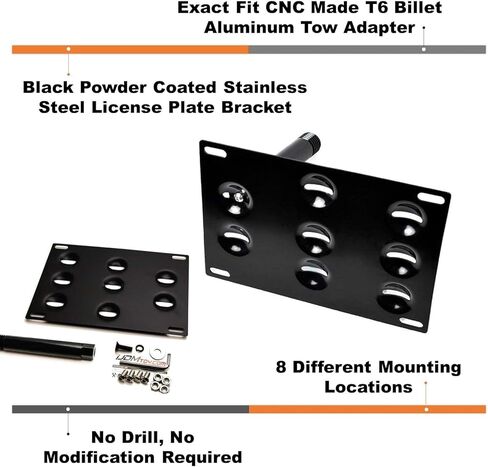 iJDMTOY No Drill Front Bumper Tow Hook License Plate Mounting Bracket Adapter Kit Compatible with 2009-2014 Gen4 Acura TL in Saudi Arabia