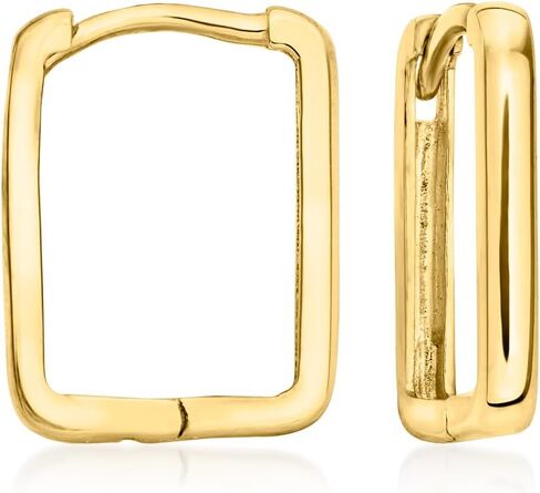 مجموعة نقية من Ross-Simons Italian 14kt صفراء الذهب مربع Huggie أقراط in Kuwait