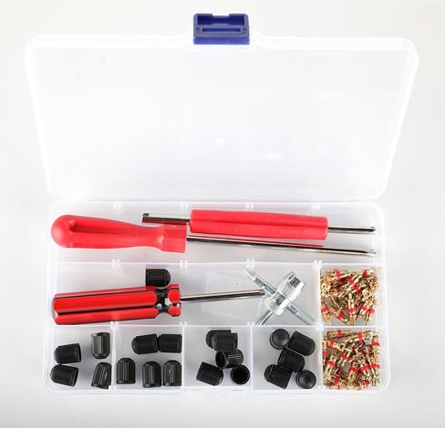 64PCS Tire Valve Stem Removal Tool, Spool Removal and Installation Tool, 4-Way Valve Stem Core Tool, Dual and Single Heads Valve Core Remover Installer Tools for Various Valve Cores in Saudi Arabia