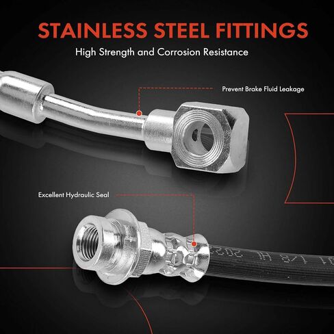 A-Premium Rear Driver Brake Hydraulic Hose Compatible with Select Buick, Cadillac and Oldsmobile Models - Park Avenue 1997-1998, Riviera 1995-1998, Seville 1998, Aurora 1995-1999 - Replace# 17999819 in Saudi Arabia