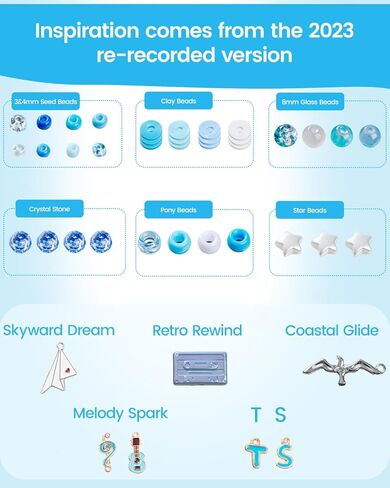 مجموعة سوار الصداقة الذهبية 2 صناديق -3814 PCS ألبوم جديد مستوحى من سوار الموسيقى صنع مجموعات مع حبات بذور زجاجية كلاي حبات لؤلؤة وخرز حرف مع سحر لصنع سوار in Kuwait