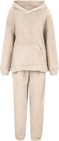 بيجامات السيدات يضع 2 قطعة غامضة الصوف للنساء للنساء الدافئ و sweatpant مجموعات صالة الشتاء الشتوية الفخمة in Kuwait