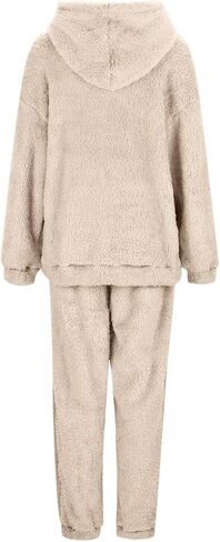 بيجامات السيدات يضع 2 قطعة غامضة الصوف للنساء للنساء الدافئ و sweatpant مجموعات صالة الشتاء الشتوية الفخمة in Kuwait