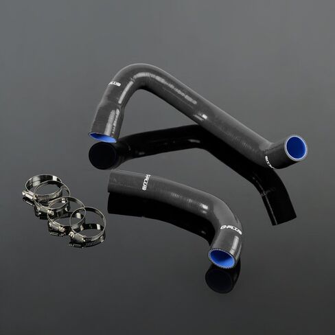 PIT66 Silicone Radiator Hose Kit,Compatible with 1997-2001 Wrangler TJ 4.0L Black with Clamps in Saudi Arabia