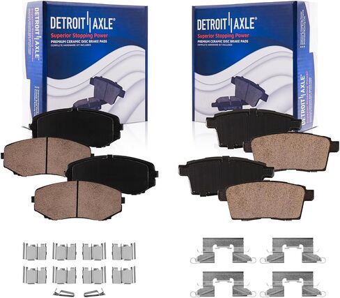 Detroit Axle-منصات الفرامل لـ 07-10 Ford Edge Lincoln MKX 07-15 Mazda CX-7 Cx-9 استبدال 2007 2008 2008 2010 وسادات فرامل السيراميك ث/الأجهزة الأمامية والخلفية in Saudi Arabia