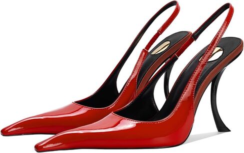 أعقب Slingback for Women مدببة عن قرب Toe Hite Heals Heels Pratent Pumps Party Party Comfy Stiletto 4 بوصة in Kuwait