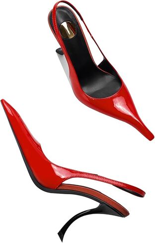 أعقب Slingback for Women مدببة عن قرب Toe Hite Heals Heels Pratent Pumps Party Party Comfy Stiletto 4 بوصة in Kuwait