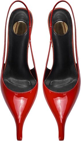 أعقب Slingback for Women مدببة عن قرب Toe Hite Heals Heels Pratent Pumps Party Party Comfy Stiletto 4 بوصة in Kuwait