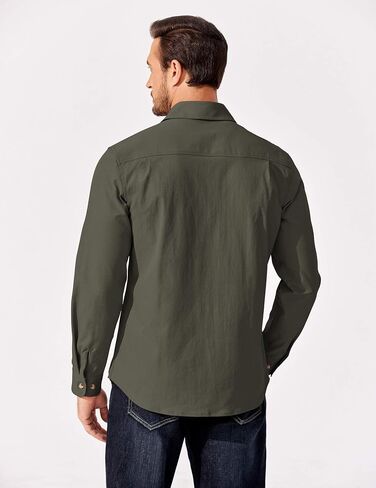 COOFANDY Mens Shirt Jacket Casual Button Up Shirts Long Sleeve Lightweight Shacket with Flap Pockets in Saudi Arabia