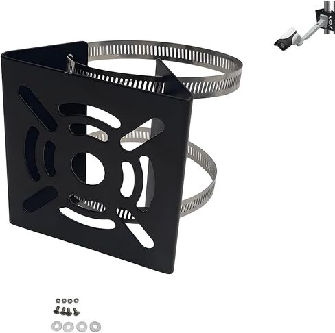 Vertical Pole Mount Bracket Telephone Pole AP Access Point Client CPE Vertical Pole Mount Adapter for CCTV Security Camera PTZ Dome Indoor Outdoor with 2 Hoops (1 Pack) in Kuwait