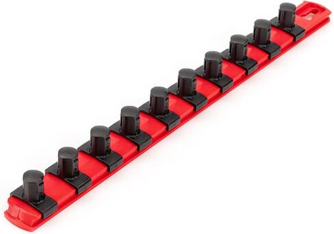 TEKTON 1/2 Inch Drive 2-Rail Socket Organizer Set, Red (30-Tool) | OST23130 | Made in USA in Saudi Arabia
