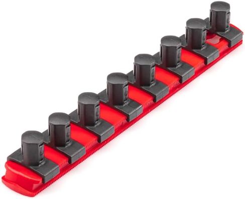 TEKTON 1/2 Inch Drive 2-Rail Socket Organizer Set, Red (30-Tool) | OST23130 | Made in USA in Saudi Arabia