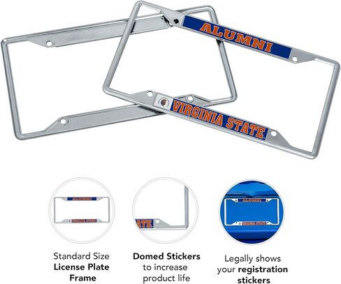 Desert Cactus Virginia State University Car Accessories Trojans Metal License Plate Frame and Tag Holder for Front or Rear of Car (Alumni) in Saudi Arabia