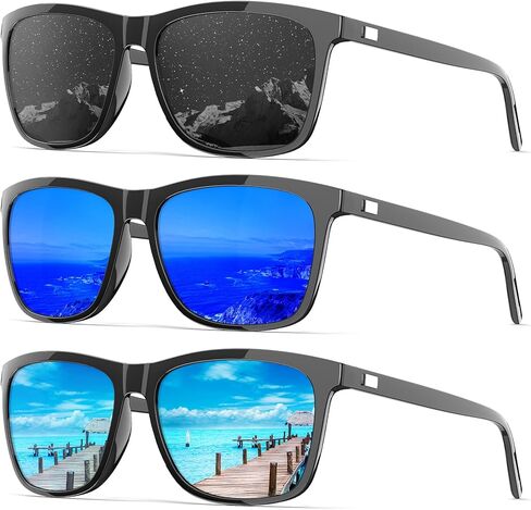 KALIYADI Mens-Sunglasses Polarized Sunglasses-Men Women: Classic Sun glasses with UV400 Protection for Driving Golf Fishing in Kuwait
