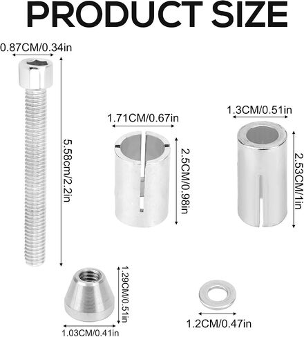 2 Pack Expansion Screw for Motorcycle, Motorcycle Bar Ends Mounting Screw Set, Universal 13-24mm for 7/8''Handle Bar End Plugs Side Mirror Electric Dirt Bike Scooter in Saudi Arabia