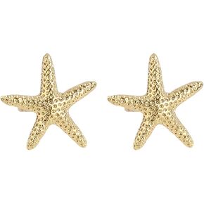 Tiny Starfish Earrings for Women, Gold Dainty Beach Stud Earrings Small Summer Seashell Jewelry Minimalist Ocean-Themed Shell for Everyday Wear or Gift in Kuwait