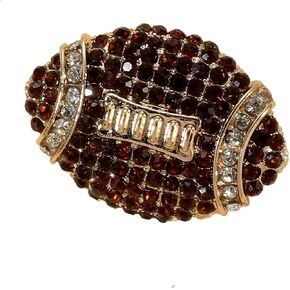 Wcrazye Rhinestone Football Brouches Pin for Women Girls Men Crystal Sporting American Ball Rugby Lugby Fabel Pins Lightweight Cancory Hat Pags Resport Team Collection Gifts Jewelry Gifts للمشجعين زخرفة زخرفة زخرفة زخرفة in Saudi Arabia