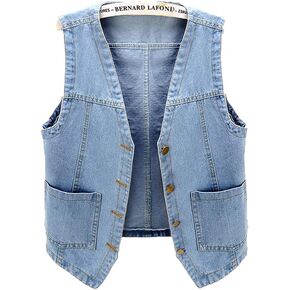 Woman Jacket Vest Denim Vest Women's Short Loose Sleeveless Coat Vest in Saudi Arabia