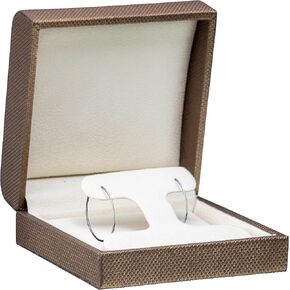 نسيج نسج فاخر صندوق قلادة كبير - سلسلة هدايا مجوهرات سلسلة وسلسلة طويلة للرجال والنساء - علبة قلادة مع دبوغ ناعمة ومربع خارجي مكون من قطعتين in Kuwait