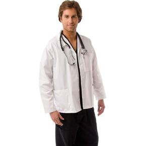 Dress A Med Men's Short Lab Coat Medical Uniform with 4-Pockets Plus 2 Pen Slots in Saudi Arabia