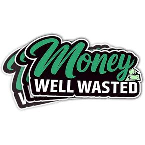 (3PCs) Money Well Wasted Funny Bumper Sticker, Its Only Money Sticker, Money Sticker, Waste of Money Decal, Money Well Wasted Vinyl Stickers for Laptop Water Bottle Phone Car Helmet 3" (Normal, 3in) in Saudi Arabia