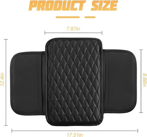 Car Center Console Cover, Leather Vehicle Armrest Seat Box Cushion Pad with Storage Bags, Waterproof Automotive Middle Console Protector, Universal for SUV RV Truck (Beige) in Saudi Arabia