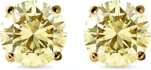 Stud Earrings Round Simulated Cubic Zirconia 925 Sterling Silver (3mm-12mm) in Kuwait
