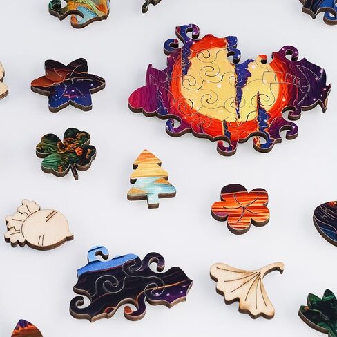 NiArt 200PCS Ocean World Wooden Jigsaw Puzzle for Adults, 18.2x18.2 Inch Precision Laser-Cut Pieces, Fun and Relaxing Home Decor Puzzle for Family Bonding, Stress Relief and Imagination Boost in Saudi Arabia