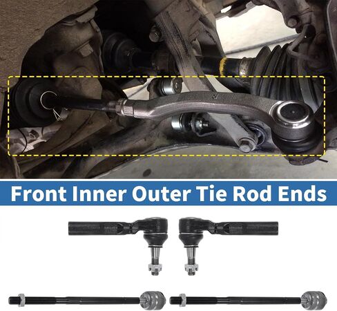 X AUTOHAUX 6pcs Front Inner Outer Tie Rod Ends Kit Suspension Steering Tie Rod End for GMC Savana 1500 2003-2014 for Chevrolet Express 2500 2003-2005 Drag Link No.ES80311/EV80191 in Saudi Arabia