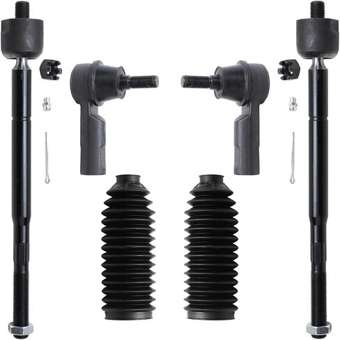 Detroit Axle - 2WD Front Tie Rods Kit for 2005-2015 Toyota Tacoma, 4 Inner Outer Tie Rod End Links 2 Tie Rod Boots 2006 2007 2008 2009 2010 2011 2012 2013 2014 Replacement in Saudi Arabia
