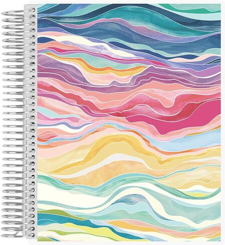 Erin Condren Journal For Women 7" X 9" Spiral Bound Dot Grid Notebook - Flora Peony, 5Mm Dot Gridnotebook, 80 Lb, Thick Paper, Stickers Included in Saudi Arabia