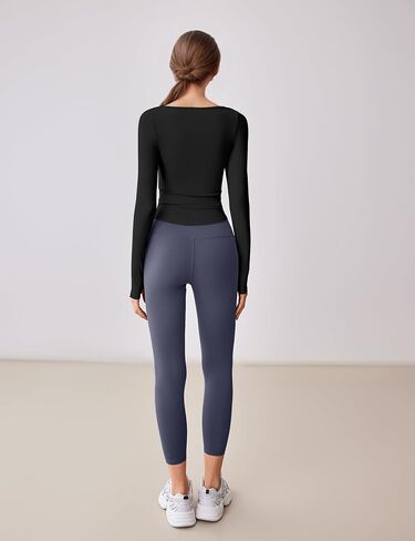 BMJL Womens Prockout Tops Build in Bra Active Long Sleeve T Shirt Yoga Athletic Gym Clother Crop Fall Dirts 2025 in Saudi Arabia
