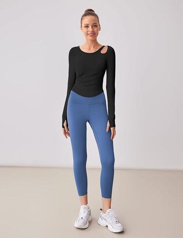 BMJL Womens Prockout Tops Build in Bra Active Long Sleeve T Shirt Yoga Athletic Gym Clother Crop Fall Dirts 2025 in Saudi Arabia